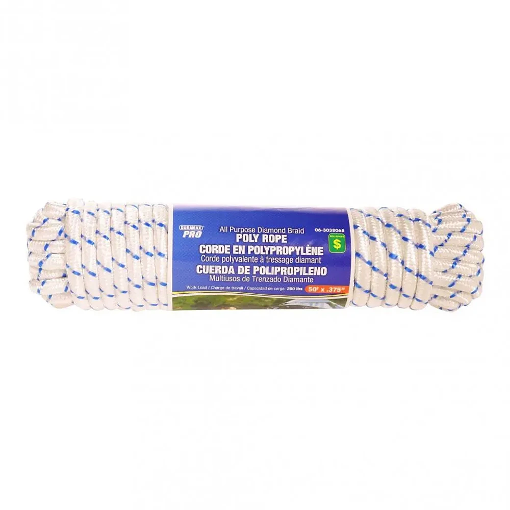 Corde en polypropylène polyvalente à tressage diamant