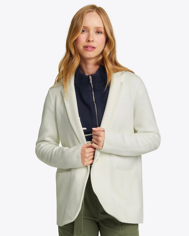 Sweater Knit Blazer Magnolia White