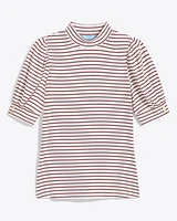 Mock Neck Puff Sleeve Top