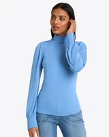 Long Sleeve Puff Mock Neck