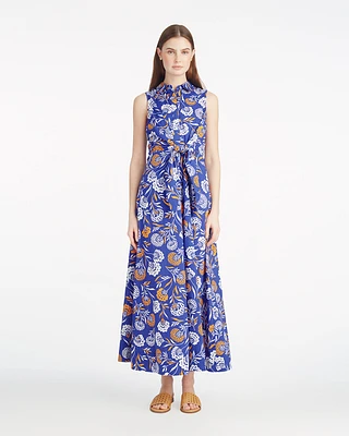 Evangeline Midi Shirtdress Abstract Dahlia