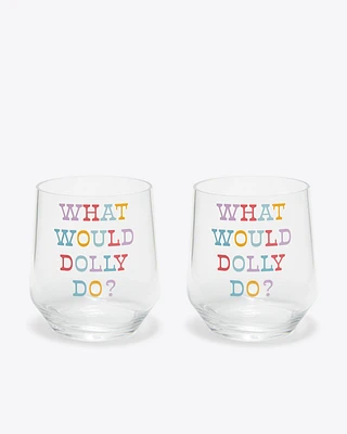WWDD Acrylic Stemless Wine Glass Set