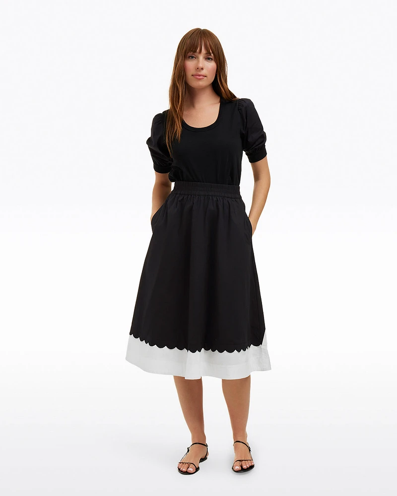 Midi Skirt Black and White