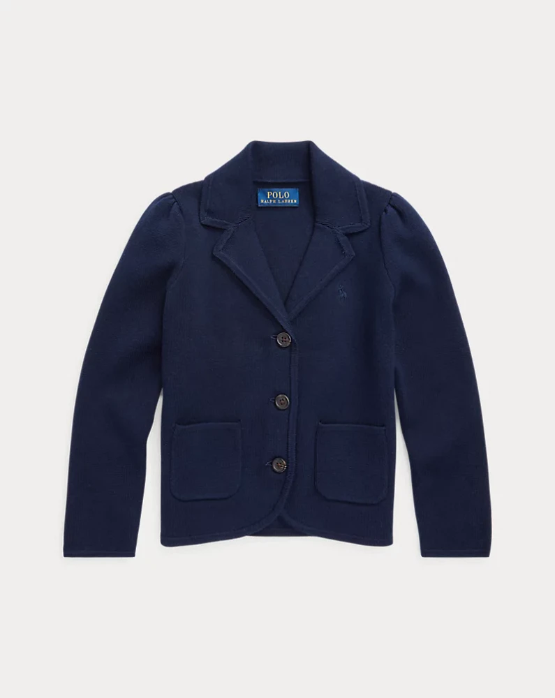 Knit Cotton-Blend Blazer