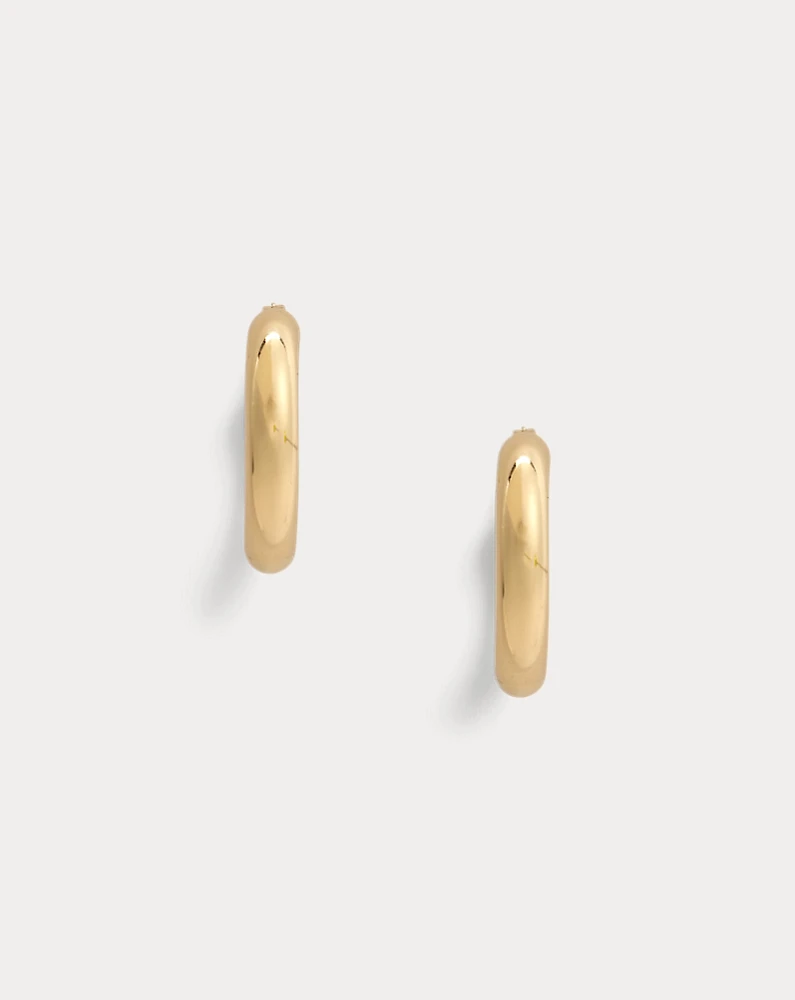 Gold-Plated-Brass Hoop Earrings