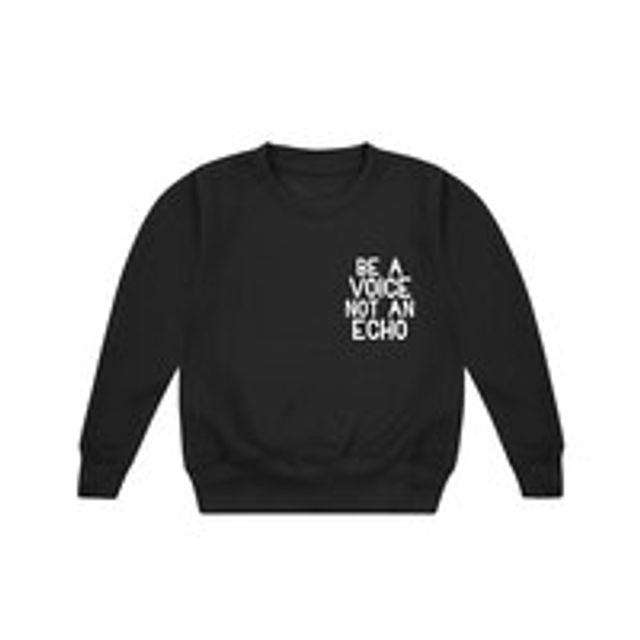CREWNECK SWEATER BE A VOICE NOT AN ECHO BLACK - YEARS