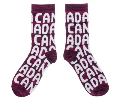 Pink Canada Wrapped Text Socks