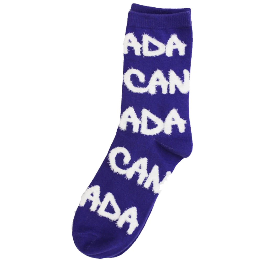 Purple Canada Wrapped Text Socks