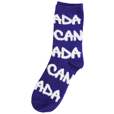 Purple Canada Wrapped Text Socks