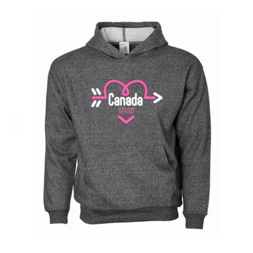 Kids' Neon Canada Heart Hoodie