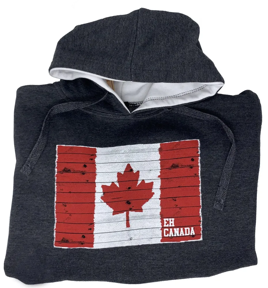 Wood Barn Board Canada Flag Hoodie