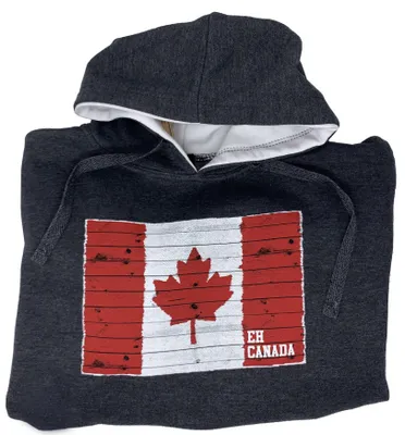 Wood Barn Board Canada Flag Hoodie