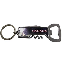 Black Bear Corkscrew and Bottle Opener w/Knife Keychain