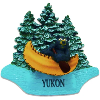 Canoeing Bear Forest Bobble Magnet
