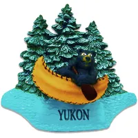 Canoeing Bear Forest Bobble Magnet