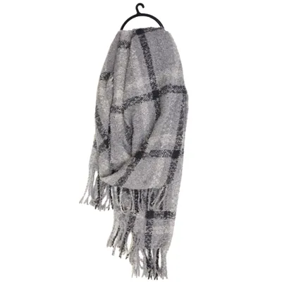 Grey Plaid Scarf