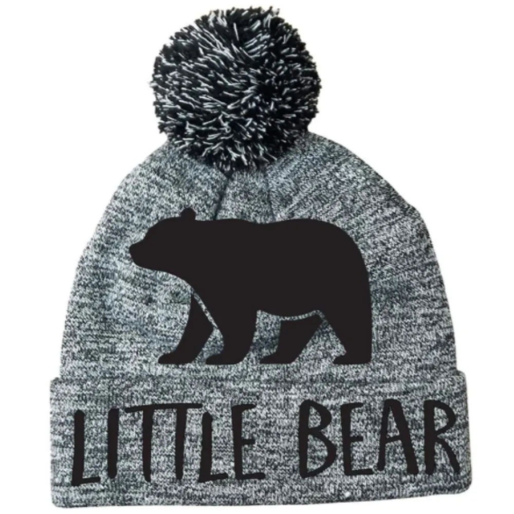 Grey Little Bear Toque w/Pom-Pom
