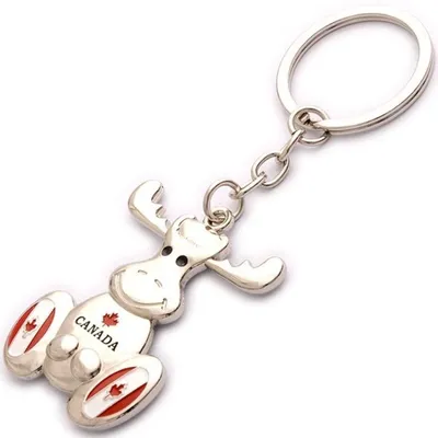 Sitting Moose Keychain