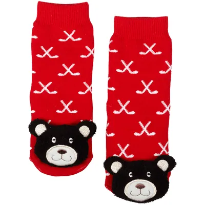 Kids' Hockey Stick Black Bear Socks