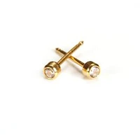 Maquillage Baby CZ Bezel yellow gold 2mm. 14k | Faces Cosmétiques