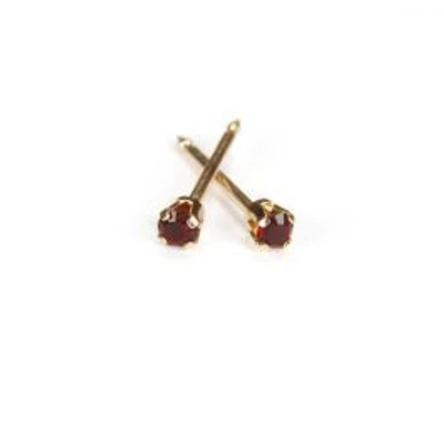 Maquillage Mini Janvier / grenat / or jaune 2 mm. 14k | Faces Cosmétiques