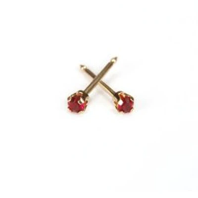 Maquillage Mini Juillet / rubis / or jaune 2 mm. 14k | Faces Cosmétiques