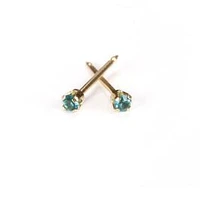 Maquillage Mini Decembre / zircon bleu / yellow gold 14K 2mm | Faces Cosmétiques