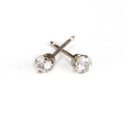 Maquillage Zircon coupe princesse or blanc 3mm. 14K | Faces Cosmétiques