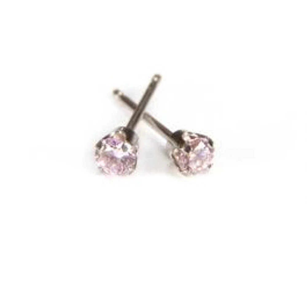 Maquillage Pink CZ 3mm white gold | Faces Cosmétiques