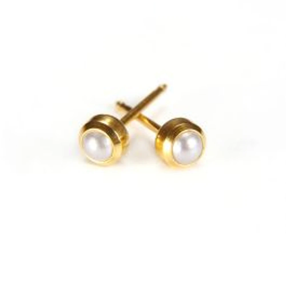 Maquillage Gold Bezel Pearl 4mm. 24K | Faces Cosmétiques