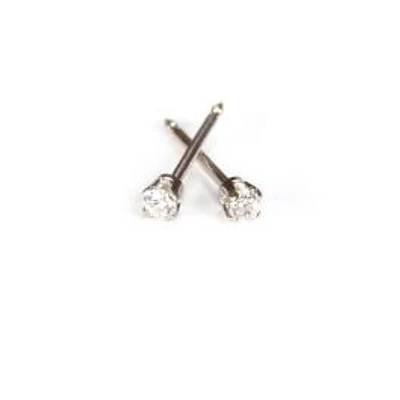 Maquillage Diamant véritable 3 points or blanc 14 K  | Faces Cosmétiques