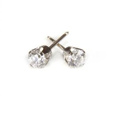 Maquillage Zircon cubique or blanc 4mm. 14k | Faces Cosmétiques