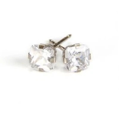 Maquillage Zircon coupe princesse or blanc 5mm. 14K | Faces Cosmétiques