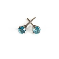 Maquillage December / bleu zircon/ white gold 14K 3mm | Faces Cosmétiques