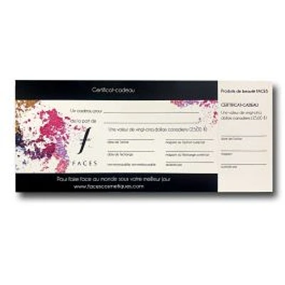Maquillage $25 Gift Card | Faces Cosmétiques
