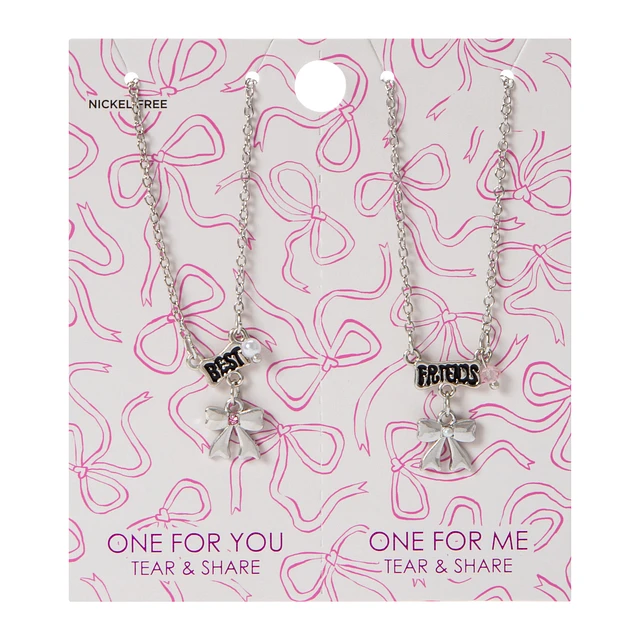 Five Below Butterfly Charm Friendship Necklace Set 2-Count at