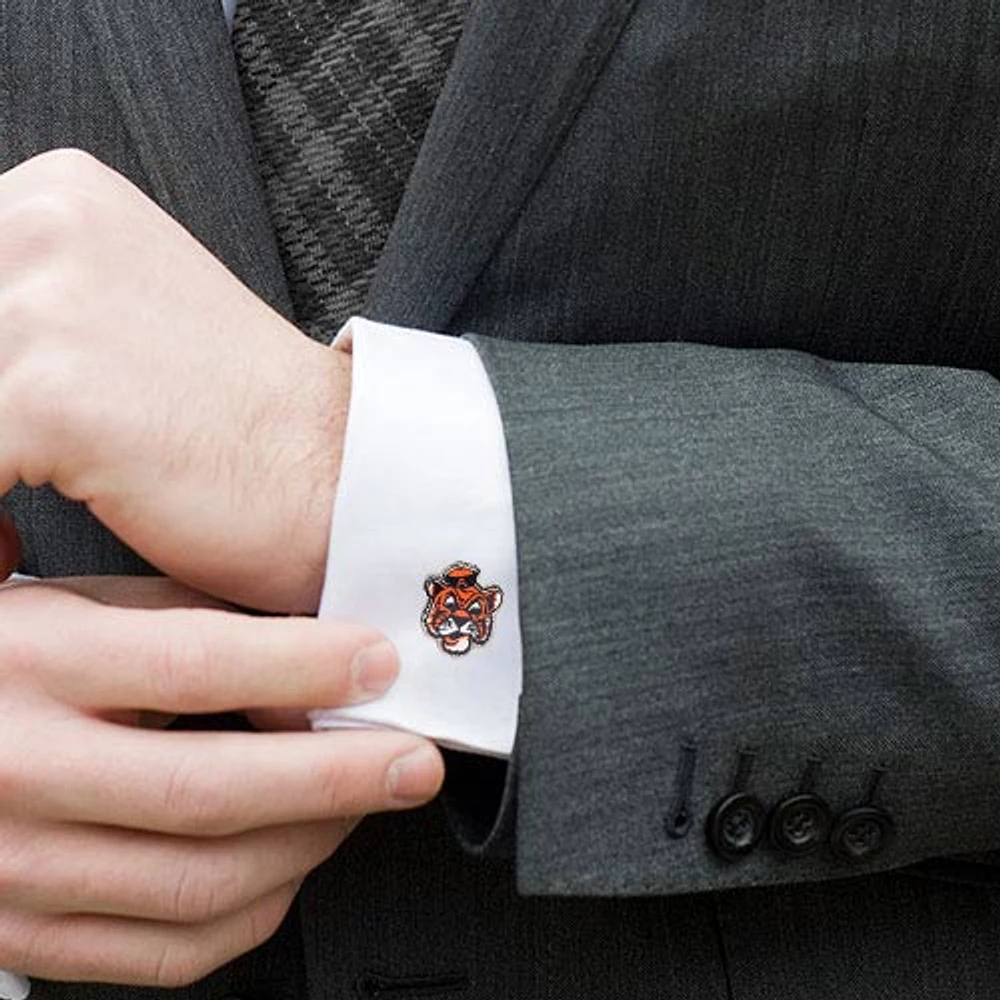 Auburn Tigers Silver-Plated Logo Cufflinks