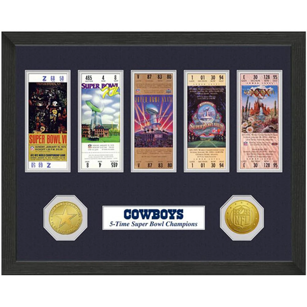 Dallas Cowboys Super Bowl Replica Ticket Collection Wall Frame