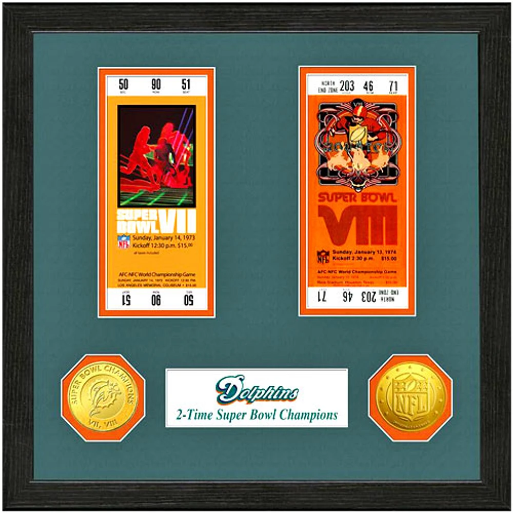 Miami Dolphins Super Bowl Ticket Collection Wall Frame