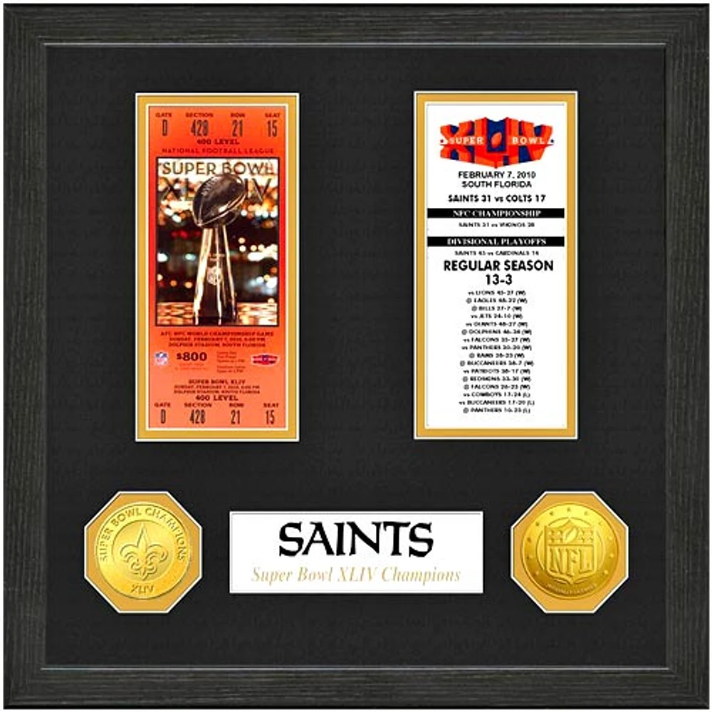New Orleans Saints Super Bowl Ticket Collection Wall Frame