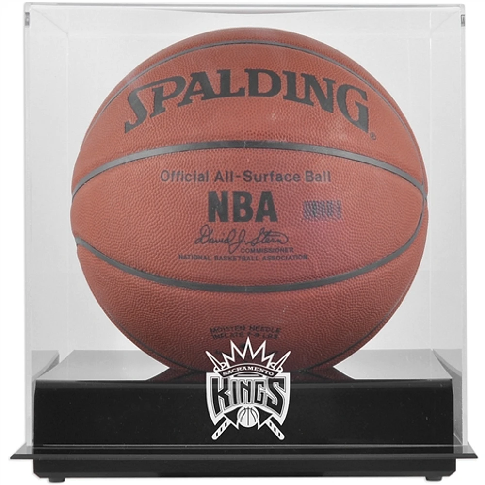 Sacramento Kings Blackbase Hardwood Classics 1994 - 2016 Team Logo Basketball Display Case with Mirrored Back