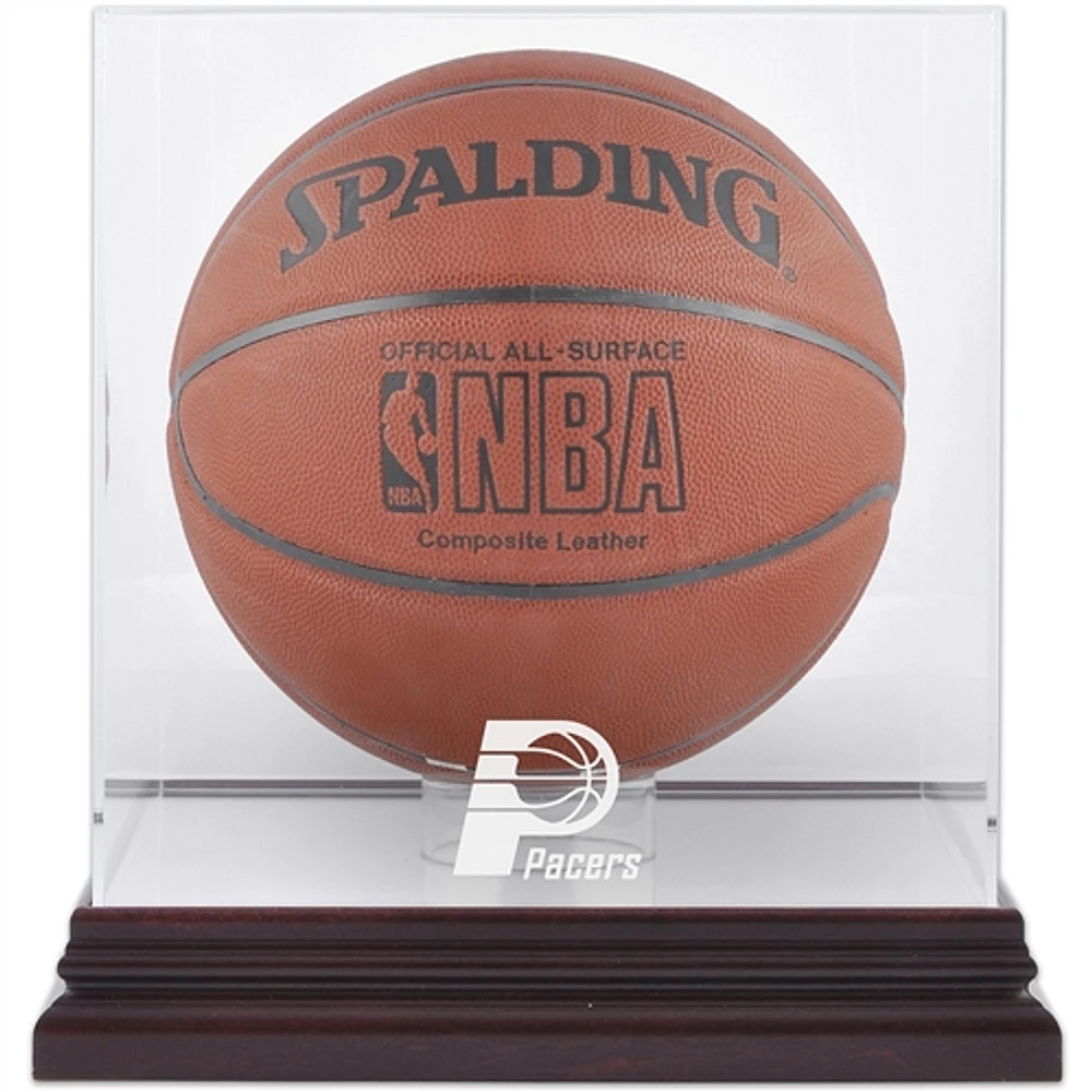 Indiana Pacers (-) Mahogany Team Logo Basketball Display Case with Mirrored Back
