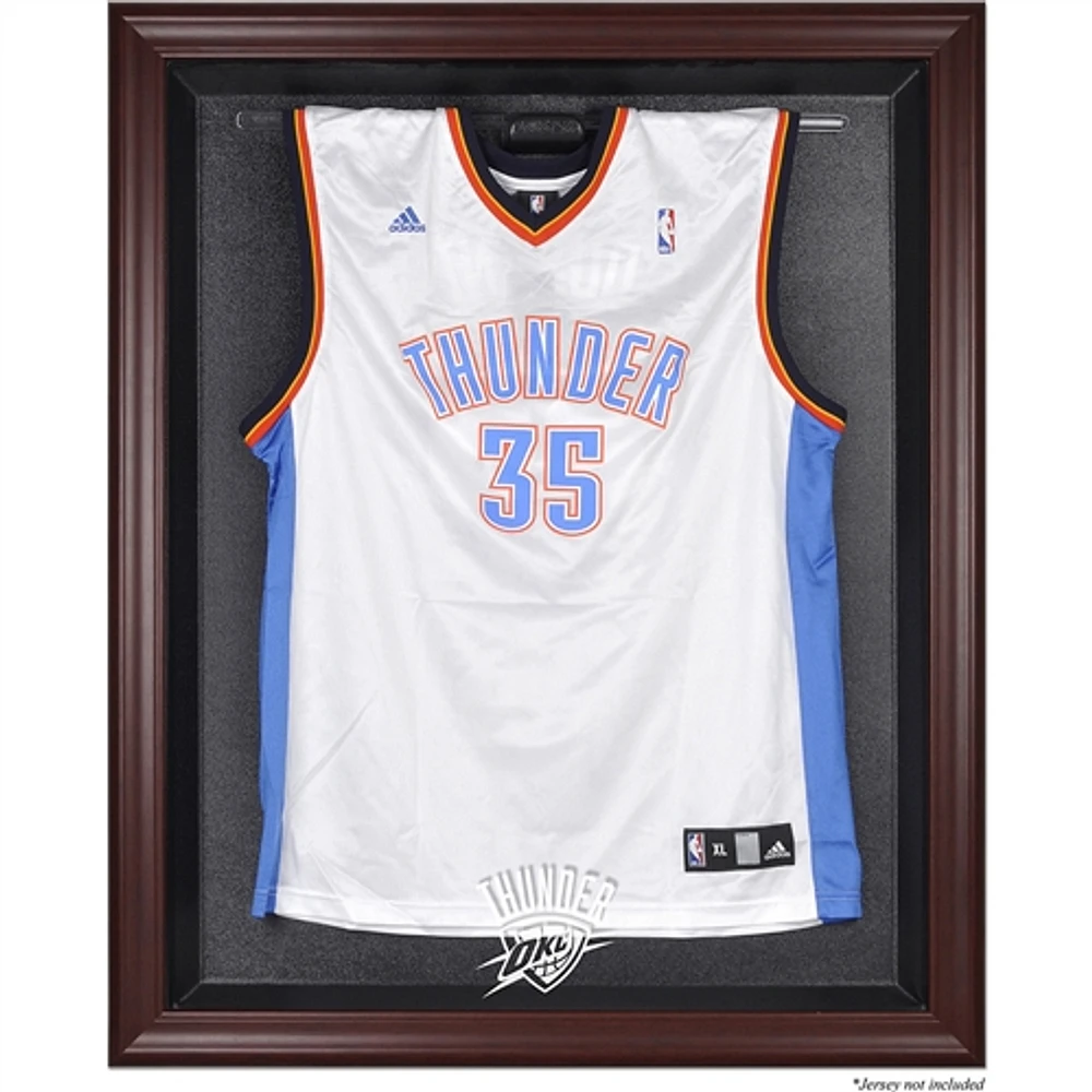 Oklahoma City Thunder Mahogany Framed Team Logo Jersey Display Case