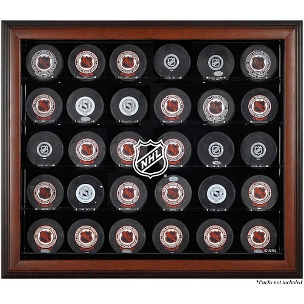 NHL Shield 30-Puck Brown Display Case
