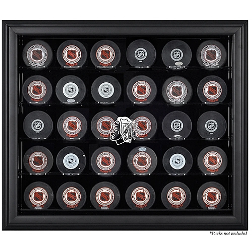 Chicago Blackhawks 30-Puck Black Display Case