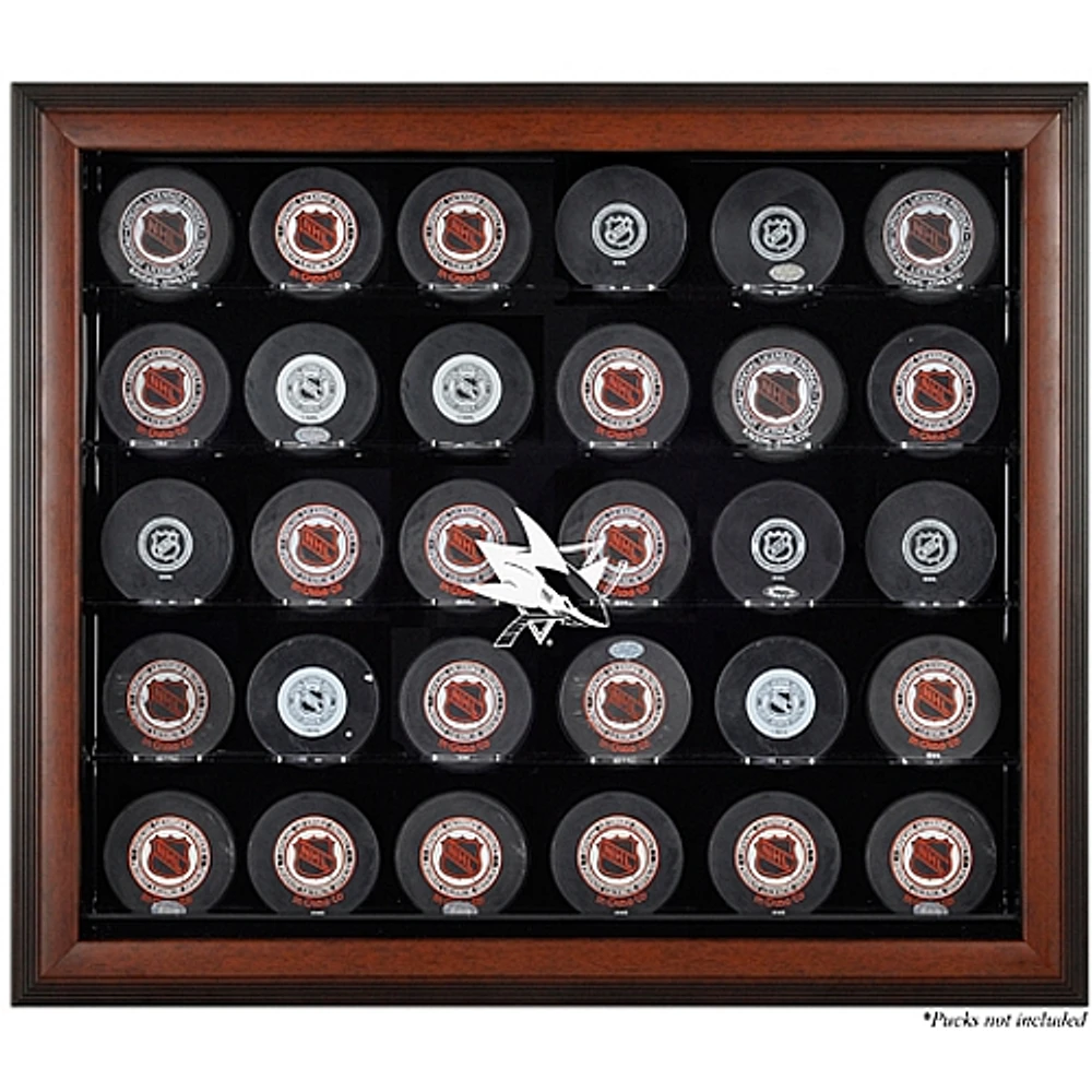 San Jose Sharks 30-Puck Brown Display Case