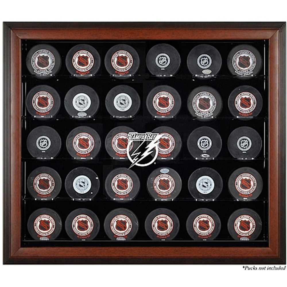 Tampa Bay Lightning 30-Puck Brown Display Case