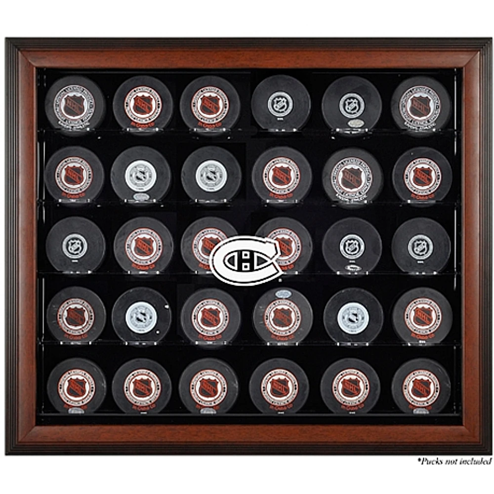 Montreal Canadiens 30-Puck Brown Display Case