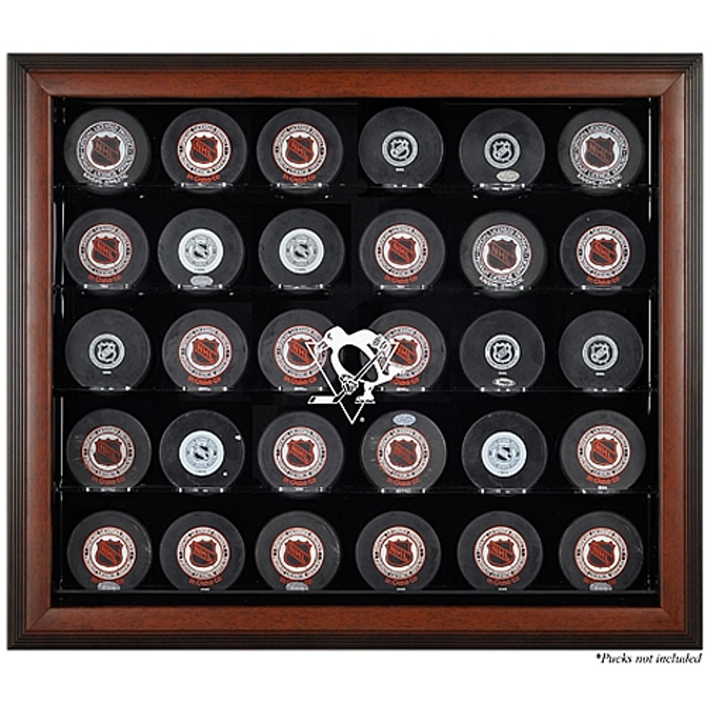 Pittsburgh Penguins 30-Puck Brown Display Case