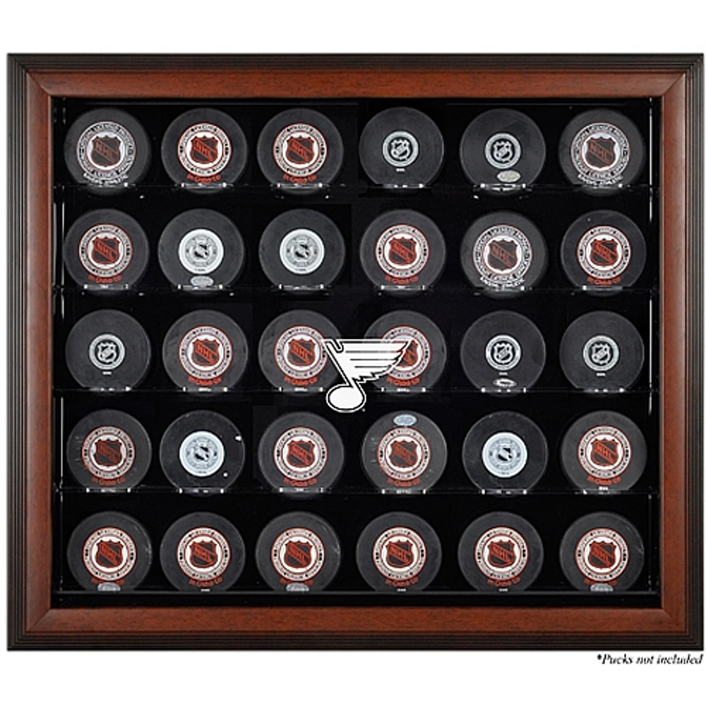 St. Louis Blues 30-Puck Brown Display Case